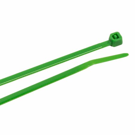 FORNEY Cable Ties, 4 in Green Ultra Light-Duty 62005